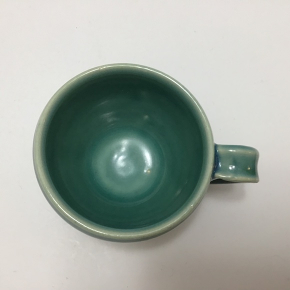 Beautiful Ceramic Pottery Teal Green Blue Mug Signed by Angela 05 - Picture 5 of 6